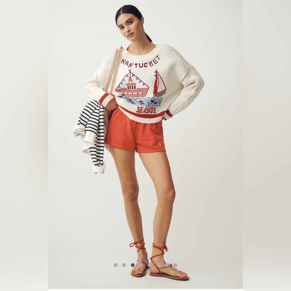 NWT Maeve Graphic Cable-Knit Sweater with Nautical Charm Nantucket New England - Picture 3 of 12